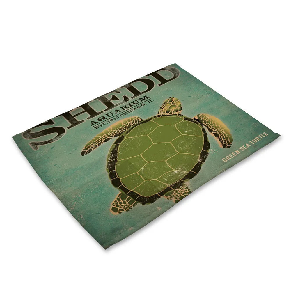 Fanximan 2/4/6pieces Set Kitchen Table Mats Linen Table Napkin Marine Sea Turtle Octopus Whale Pattern Decorative Placemats Sets Fanximan 2/4/6pieces Set Kitchen Table Mats Linen Table Napkin Marine Sea Turtle Octopus Whale Pattern Decorative Placemats Sets