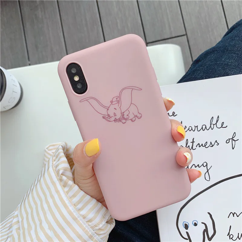 JAMULAR Cartoon Cute Dumbo Fitted Cases For iPhone 6 6s X XS MAX XR 7 8 Plus Soft TPU Matte Phone Cover For iPhone X Fundas Capa JAMULAR Cartoon Cute Dumbo Fitted Cases For iPhone 6 6s X XS MAX XR 7 8 Plus Soft TPU Matte Phone Cover For iPhone X Fundas Capa