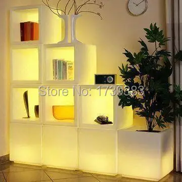 

Free Shipping Waterproof H40cm 16colors Illuminated Plant Pots Square,CUBE LED glow Ice Bucket,Led flower Plant cubic Pot LIGHT