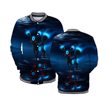 

Pokemon Go Umbreon 3D Graphic Jacket Men Women Uniform coat Pikachu sweatshirt hoodies Men harajuku Boys Game Jackets clothes
