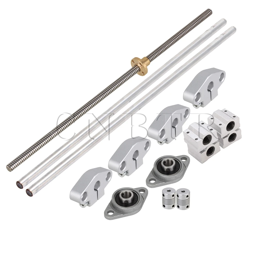 

CNBTR Vertical Linear 300mm Optical Axis & 2mm Lead Rods with Nuts Linear Slide Block & Stepper Coupler Dual Rail Support Set