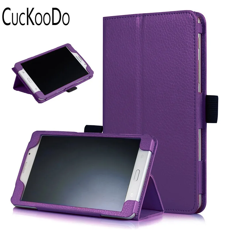 Cuckoodo 200 шт./лот Slim Fit Premium Vegan кожа стоя крышка для Samsung Galaxy Tab 7 дюйма sm-t280/ sm-t285 2016 выпуска
