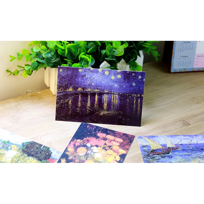 30 sheets/pack Van Gogh Oil Painting Postcard Vintage Van Gogh Paintings Postcards Wish Greeting Card Gift Stationery Supply
