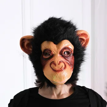 

WYNLZQ 2Pcs/lot Horror Mask Halloween Cosplay Costume Props Chimpanzee Head Masks Christmas Birthday Adults Women Men Gifts Kids