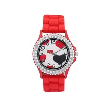 Tada Brand Fashion Lover’s Heart Dial Ladies Elegant Diamond Dress Watch Silicone Women’s Bracelet Watches Relogio feminino Gift