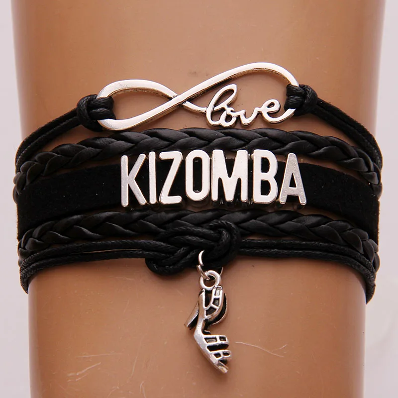 

(10Pcs/Lot) Infinity Love Kizomba Bracelets Handmade High Heel Shoe charm Bracelet & Bangles handmade Braid jewelry For Women