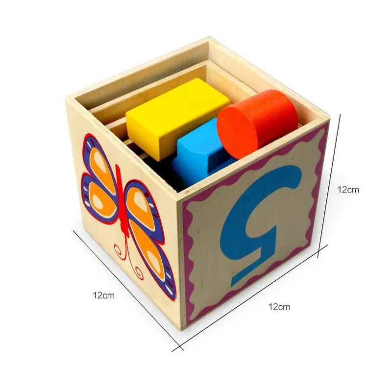 Classic Wood Shape Kit Wooden five layer shape box, children's cognition shape matching, Kids intelligent early education toys