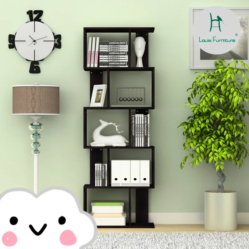 

Louis Fashion Bookcases Shelves Objects Desktop Simple Modern Children's Easy to Put Windows Combination Floor Cabinet Small