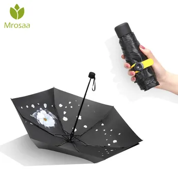 

Women Rain UV Protect Umbrella Ultra-light Mini Pocket Cute Compact 5 Folding Sun Uv Rain Gear Parasol Anti Small New Travel