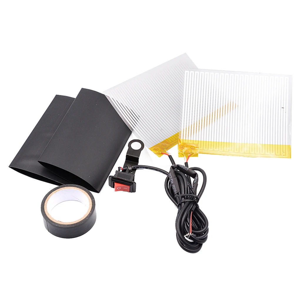 Motorcycle Heated Grip Pads Handlebars ATV Scooter Grips Heater Flexible Adhesive Quick Warm Up Time