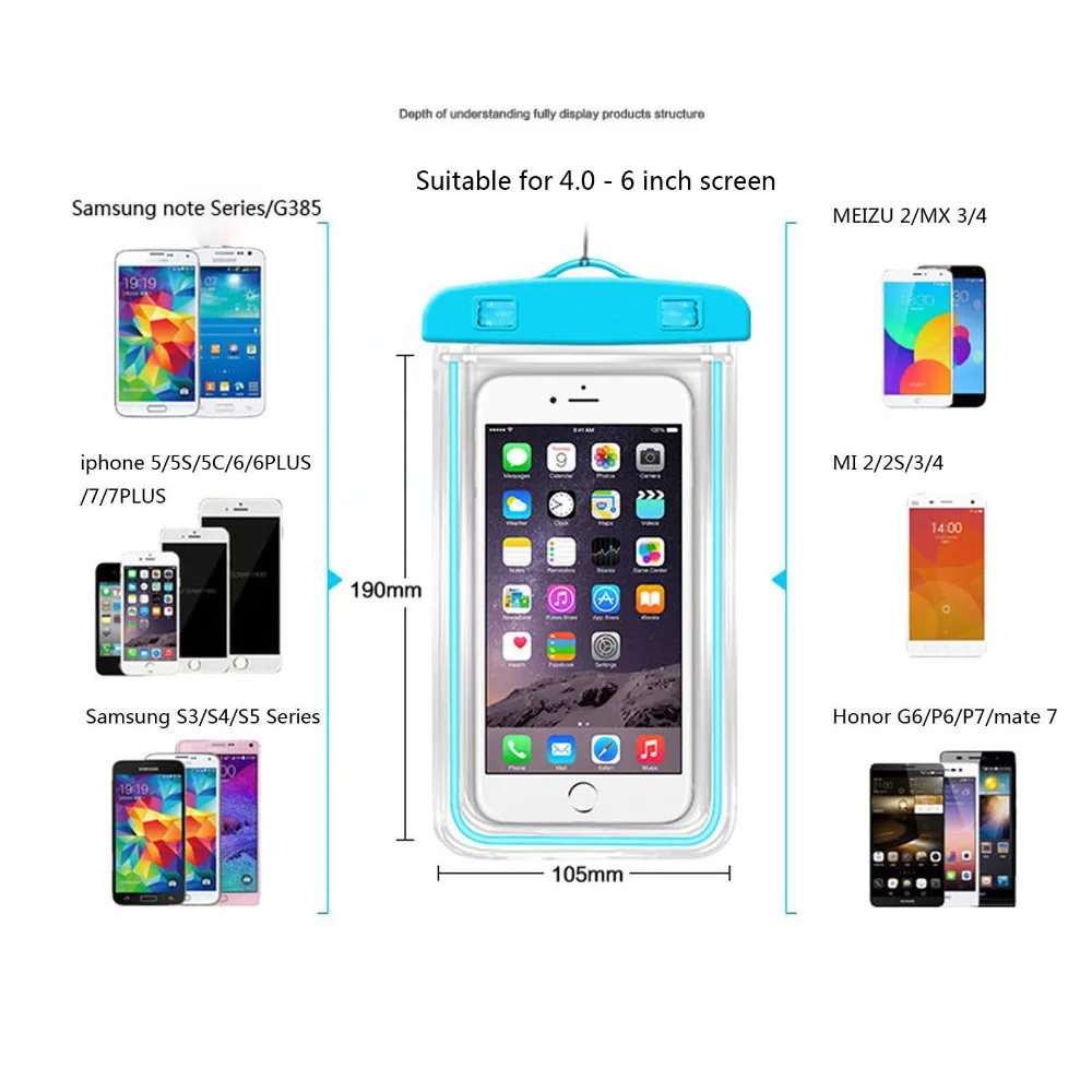 Универсальный Водонепроницаемый Чехол для телефона iPhone 8 samsung S9 прозрачный ПВХ герметичный подводный сотовый смартфон Чехол для плавания