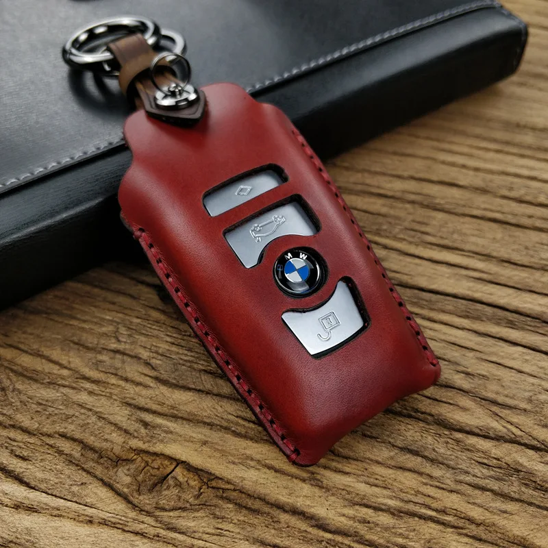 

Handmade Genuine Leather Car Key Cover Case For BMW 3 series 5 series 7 series X3 320i 325i 330i 520i 525i 530i 535i 730 740 750