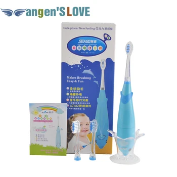 

Cartoon Dolphin Children Toothbrush Music Tooth Brush Kids Sonic Toothbrush Electric + 3 Heads SG-621