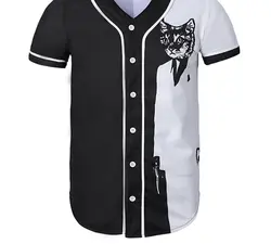 2019 летняя новая Европейская и американская футболка с коротким рукавом мужская цифровая 3d печать бейсбольная рубашка хип-хоп tide бренд