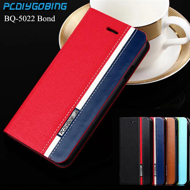 

BQ-5022 Business & Fashion Flip Leather Cover Case for BQ 5022 Bond Case Mobile Phone Cover BQ Bond 5022 Mixed Color card slot