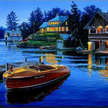 Очаровательная голубая пейзажная лошадь напечатанная DIY Цифровая картина маслом по номерам ручная роспись маслом 40x50 см без рамки