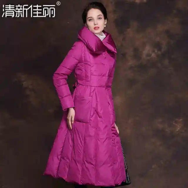Best price at $212 Cheap 2015 Winter New Hot Thicken Warm Woman Down jacket Coat Parkas Outerwear Lapel Luxury High-end Long Plus Size 2XXL Slim