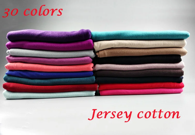 

30 color High quality jersey cotton plain shawls elasticity shawl maxi hijab long soft muslim head wrap scarves/scarf 100pcs/lot