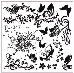 

6.6*6.6cm free shipping Flower butterfly nail art image plate nail template nail beauty TOOLS ,nail disk dia 6cm,*** TU-47 ***