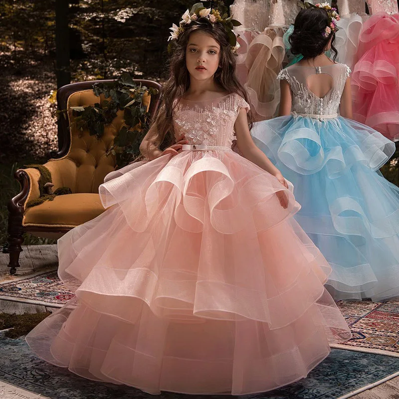 Summer-Dresses-2019-New-Girls-Dress-Girl-Clothes-long-Vestidos-Bridesmaid-Children-Dress-Sleeveless-Princess-Dress (1)