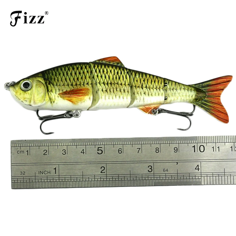 

New 4 Segments Fishing Lure Jointed Fishing Lures Life-like Baby with Artificial Hooks 3D Eyes Crank Fishing Baits Tackle JM022