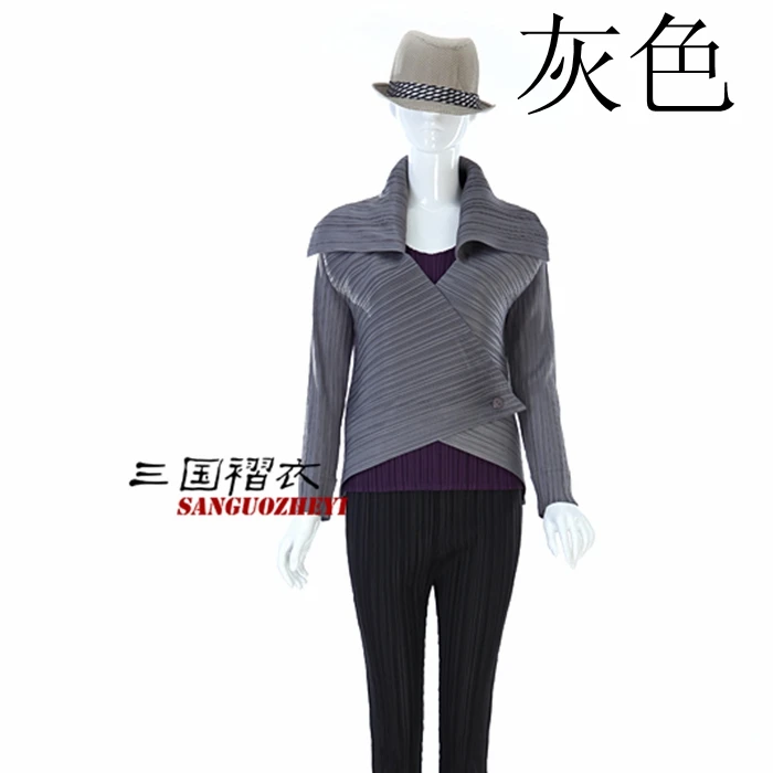 Модная тонкая верхняя одежда с длинными рукавами и отложным воротником - Цвет: Серый
