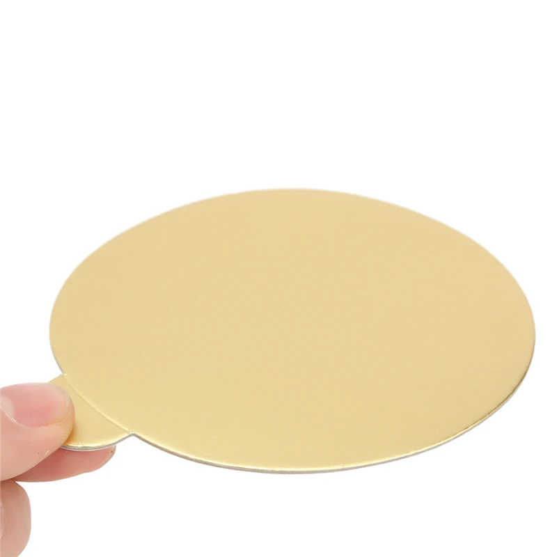 100pcs/Set Round Mousse Cake Boards Gold Paper Cupcake Dessert Displays Tray Wedding Birthday Cake Pastry Decorative Tools Kit