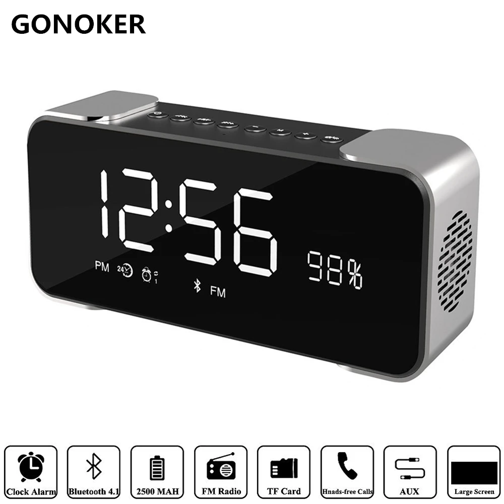 Bluetooth Speakers Portable Wireless Stereo Hi Fi Speaker with Alarm