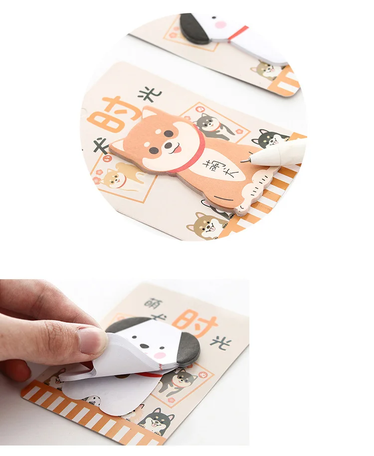 2 шт. Kawaii Dog Akita Дизайн Бумага Скрапбукинг наклейки липкие заметки Канцтовары Школьные принадлежности блокнот