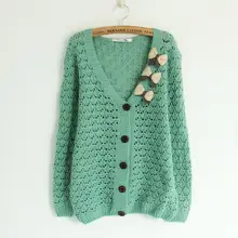 casual women Sweater Long sleeve knitted Cardigans 2015 Women Fashion Open Stitch V Neck Casual Tricotado