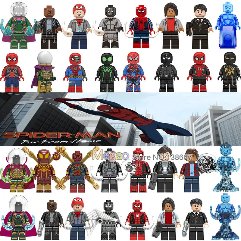 

Single X0266 Peter Parker Mysterio Spider-Man Maria Hill Hydro-Man Ned-Liz Super Heroes s Building Blocks Children Toys