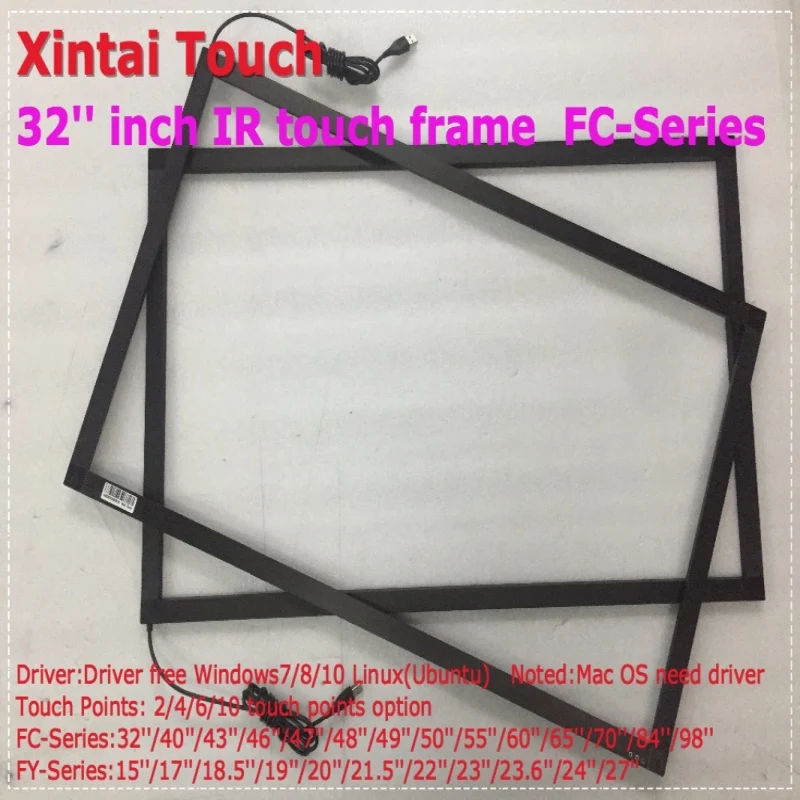 

Free Shipping.32" truly 6-touch IR touch screen frame with USB plug and play