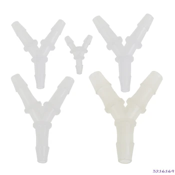 

5PC PE Y Type Water Pipe Hose Connector for Aquarium Air Pump Clear Hose Fitting