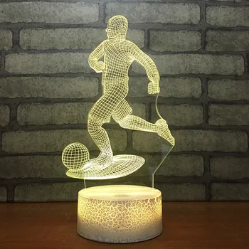 

Football Player LED Night Light 7 Color Change Desk Light Action Figures Boys Girls Birthday Toys