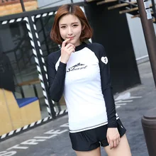 Женский купальный костюм для девочек, рубашка для плавания, женский топ с длинными рукавами, лайкра, спандекс, спортивный топ 972