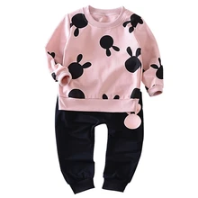 Children Boy Girl Clothes Kid Autumn Full Sleeve Cotton T-shirt Cartoon Cotton And Shorts 2pcs Suit Baby Fashion Brand Tracksuit