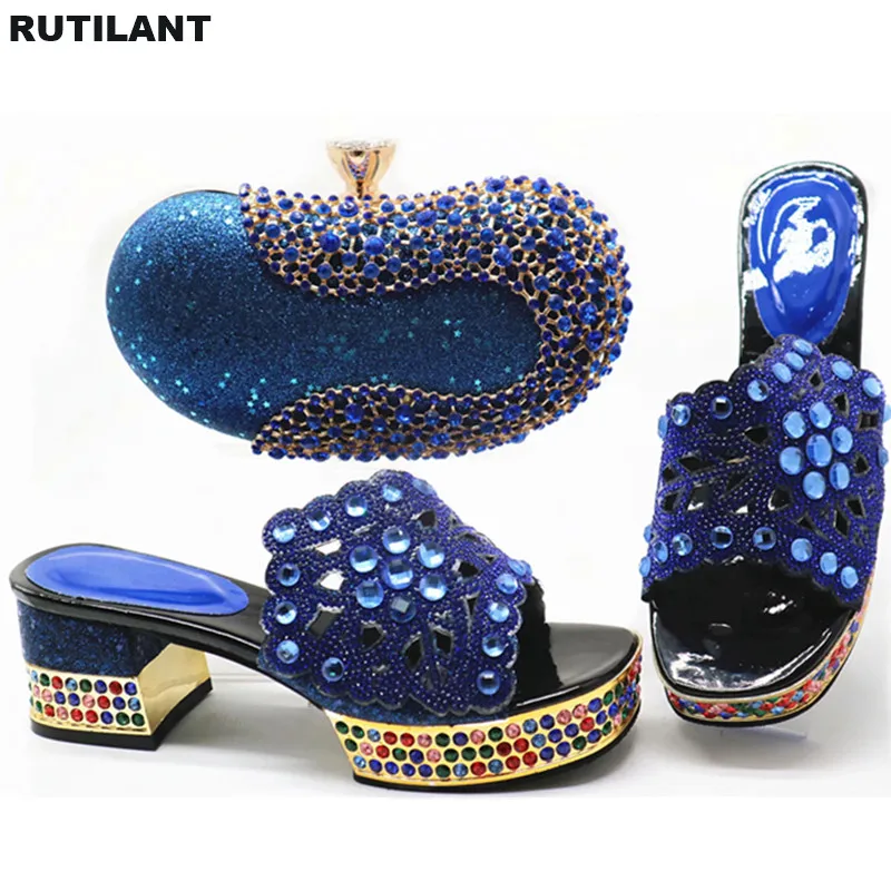 

Women Shoes and Bag Set In Italy Nigerian Women Wedding Pumps African Shoes and Bag Set for Party Italian Luxury Sandals Women