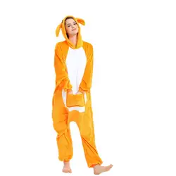 Kigurumi Kangaroo Пижама Свободные Комбинезоны для взрослых в виде животных для женщин и мужчин пара зимняя Пижама Kegurumi Пижама Фланелевая Пижама