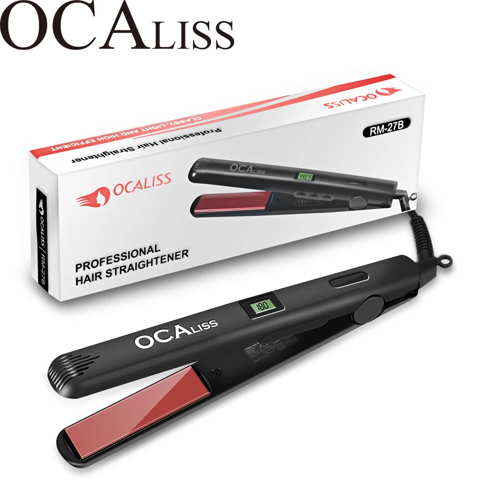 

Ocaliss RM-27B LCD Display 2-in-1 Ceramic Coating Hair Straightener Comb Hair Curler Beauty Care Iron Healthy Beauty