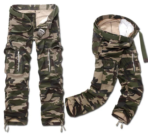 Бренд 7 цветов Плюс размер горячие продажи Военные мужские брюки карго Свободные повседневные армейские мешковатые брюки для мужчин - Цвет: Army Green Camouflag