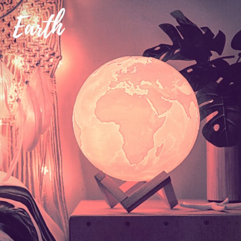  3D Light Print Earth Lamp Jupiter Lamp Colorful Moon Lamp Rechargeable Change Touch Usb Led Night L - 1000005550699