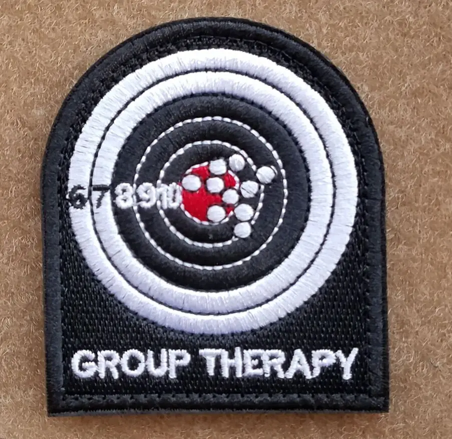 

GROUP THERAPY Target Shooting Military Tactical 3D Embroider Magic Sticker Hook&Loop Personality Tactical Armband Badge Black