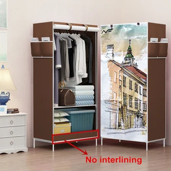 

Wardrobe combination of reinforced folding cloth wardrobe easy cloth steel frame single cloth wardrobe storage assembly folding