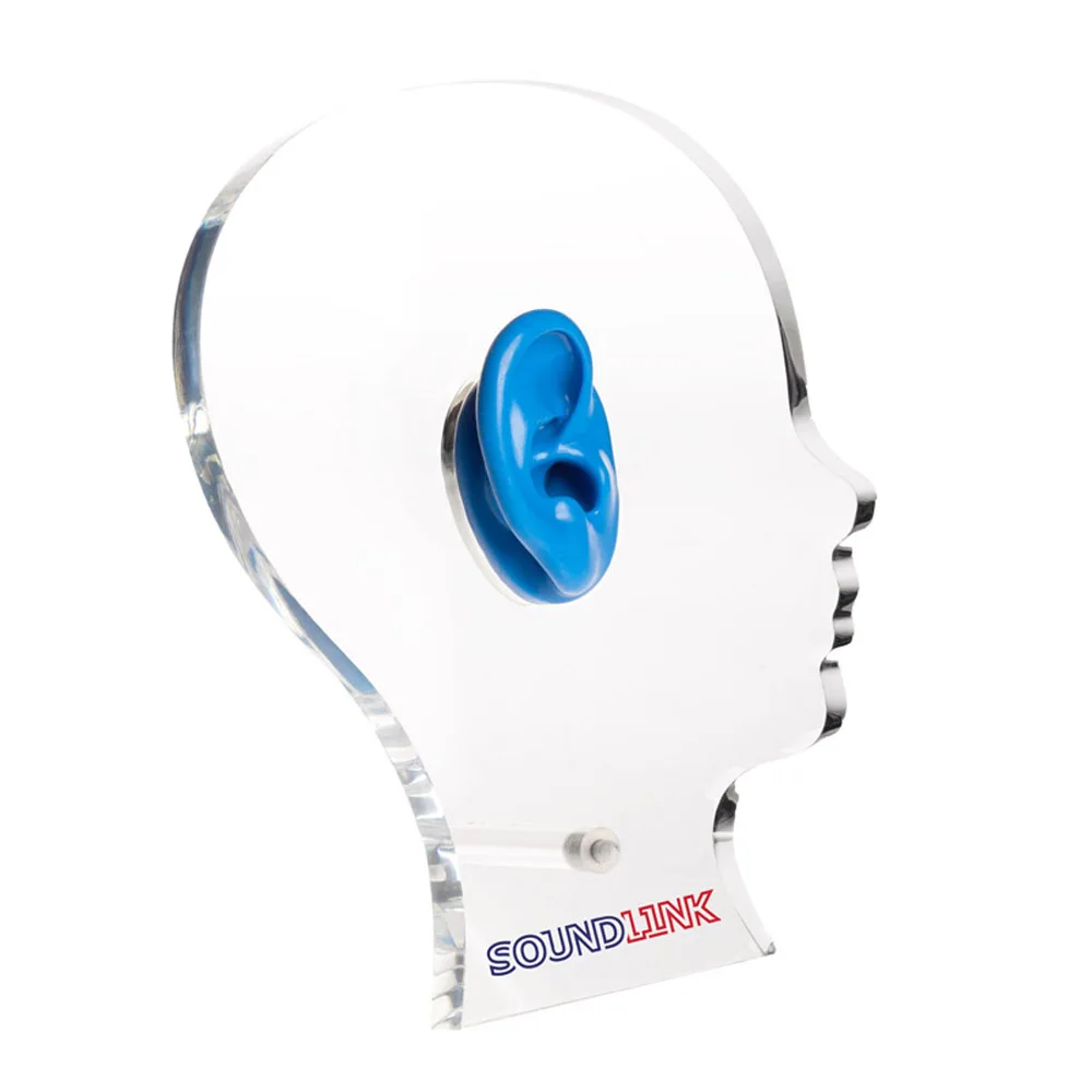 Acrylic Display with Silicon Ear Hearing Aids Earphones Showcase