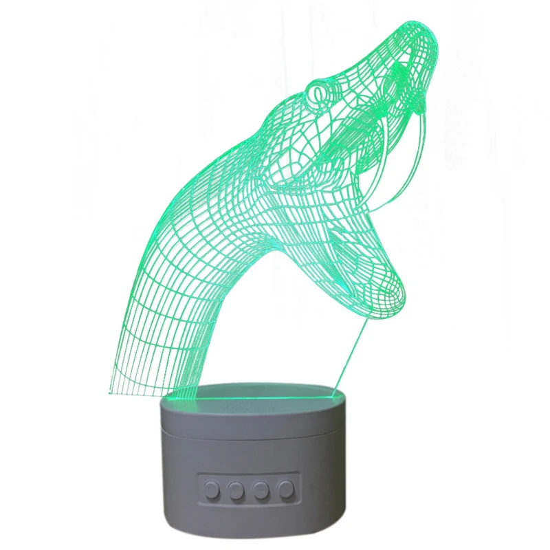 3d змеиная головка Оптическая иллюзия визуальный ночник с Bluetooth динамик база Светодиодная настольная лампа, 5 цветов модифицированный Usb