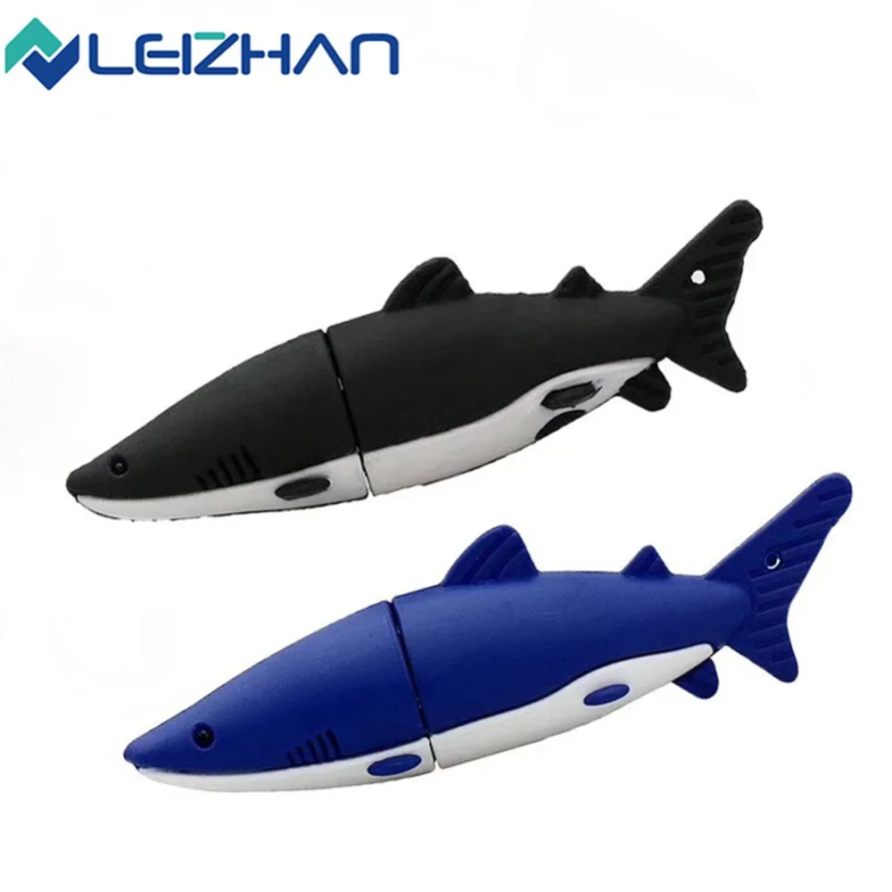 LEIZHAN Character USB флэш-накопитель shark thumb Drive simulation U Disk 4 ГБ 8 16 32 64 Гб Pendrive student memory stick key |