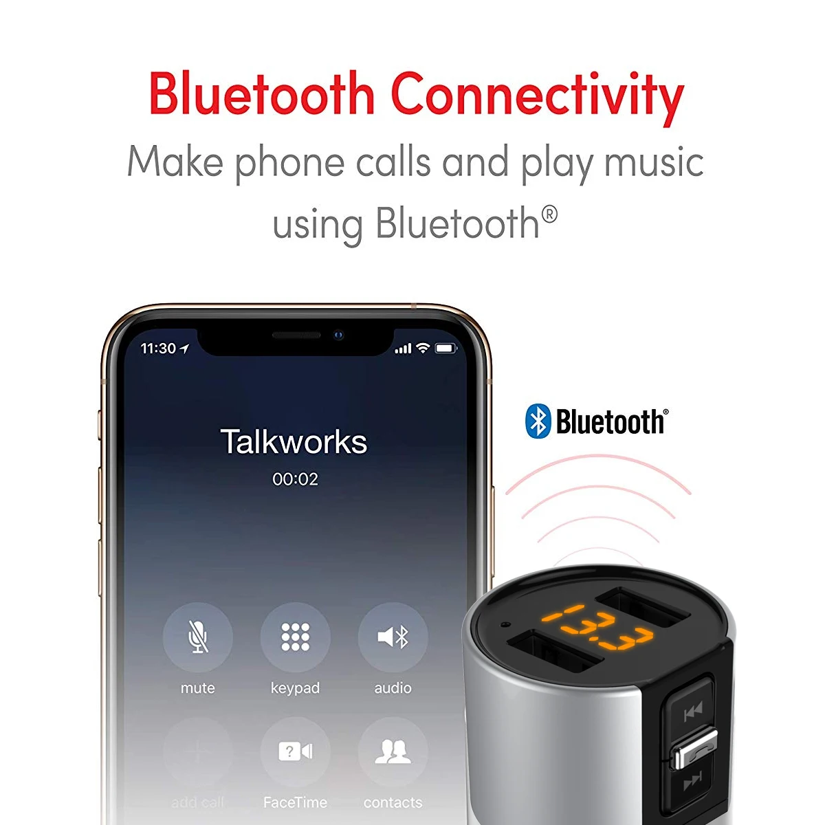 Автомобильное зарядное устройство с двумя USB для смартфона, зарядка с Bluetooth, fm-передатчик, автомобильный комплект, MP3 музыкальный радио адаптер, зарядное устройство для телефона