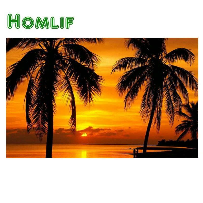 Full Square Drill 3D DIY Handmade Diamond Embroidery pattern diamond Painting Sunset scenery picture Rhinestone Cross-Stitching | Дом и сад