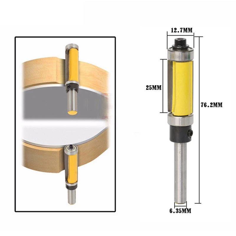 1 шт. 1/" хвостовик заподлицо сверху и снизу роутер подшипника бит Инструменты Деревообрабатывающий фрезерный станок деревянный Рабочий инструменты мельница