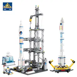 KAZI 83001 822 шт Пространство серии ракеты станции Building Block Набор детей DIY образования кирпичики игрушки подарок